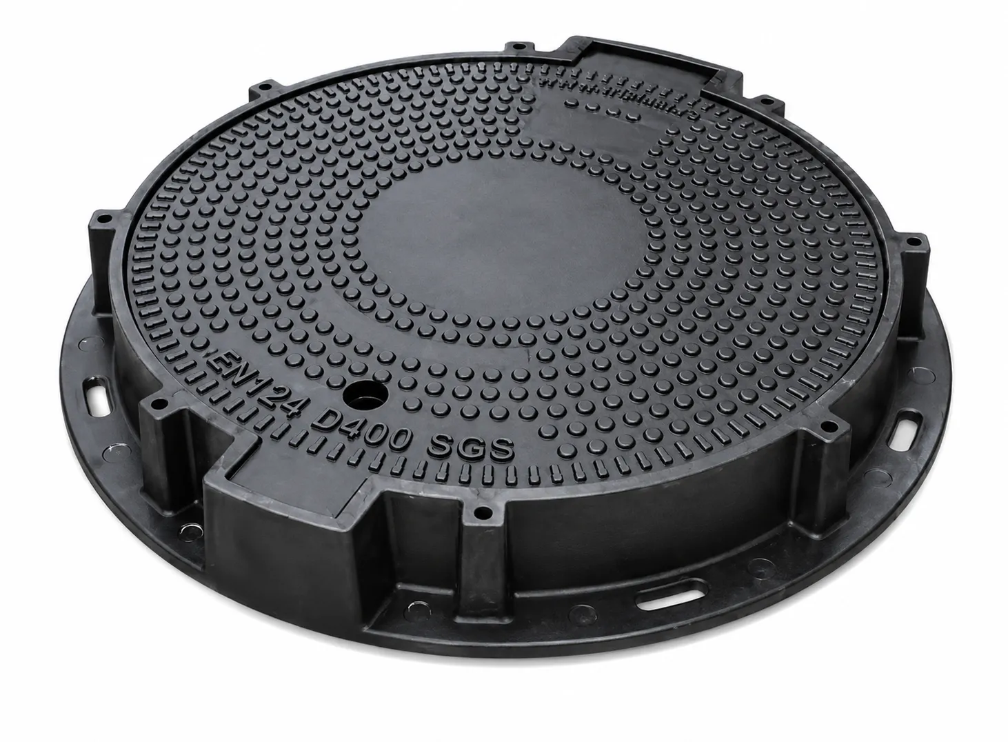 Tapa de alcantarilla abatible de composite SMC de 600 mm