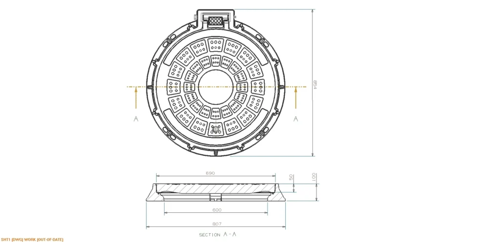 600mm Round SMC Composite Manhole Cover GTR101 5