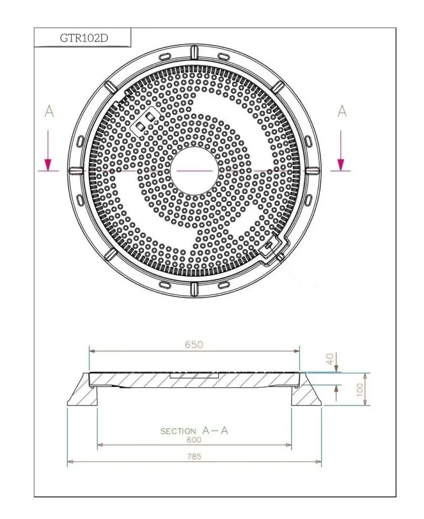 600mm Round SMC Composite Manhole Cover GTR102 7