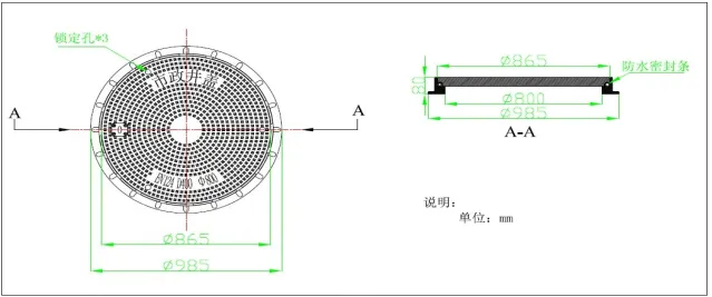 Clear Opening 800mm Round SMC Manhole Cover and Frame (6)