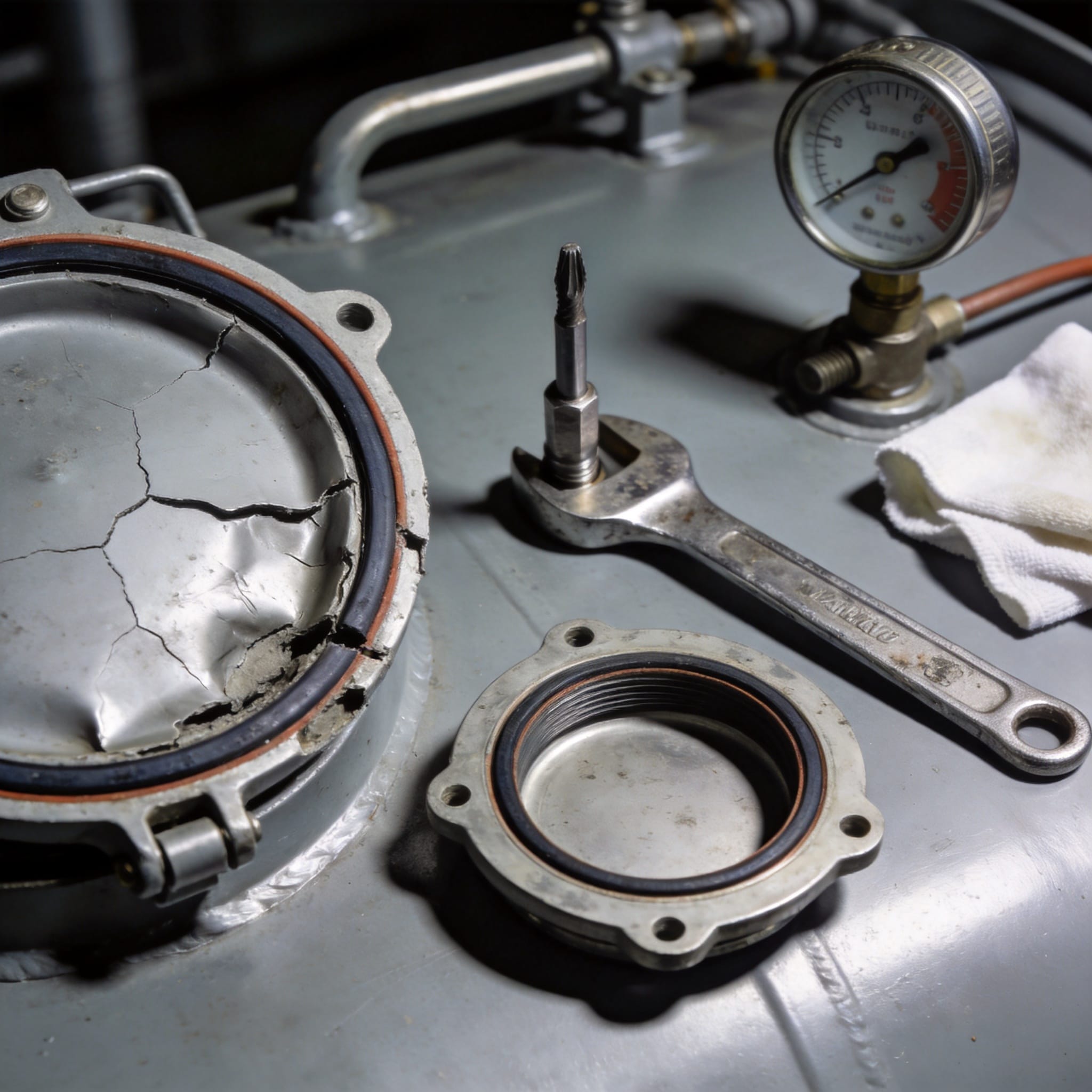 Tools and materials for handhole cover replacement