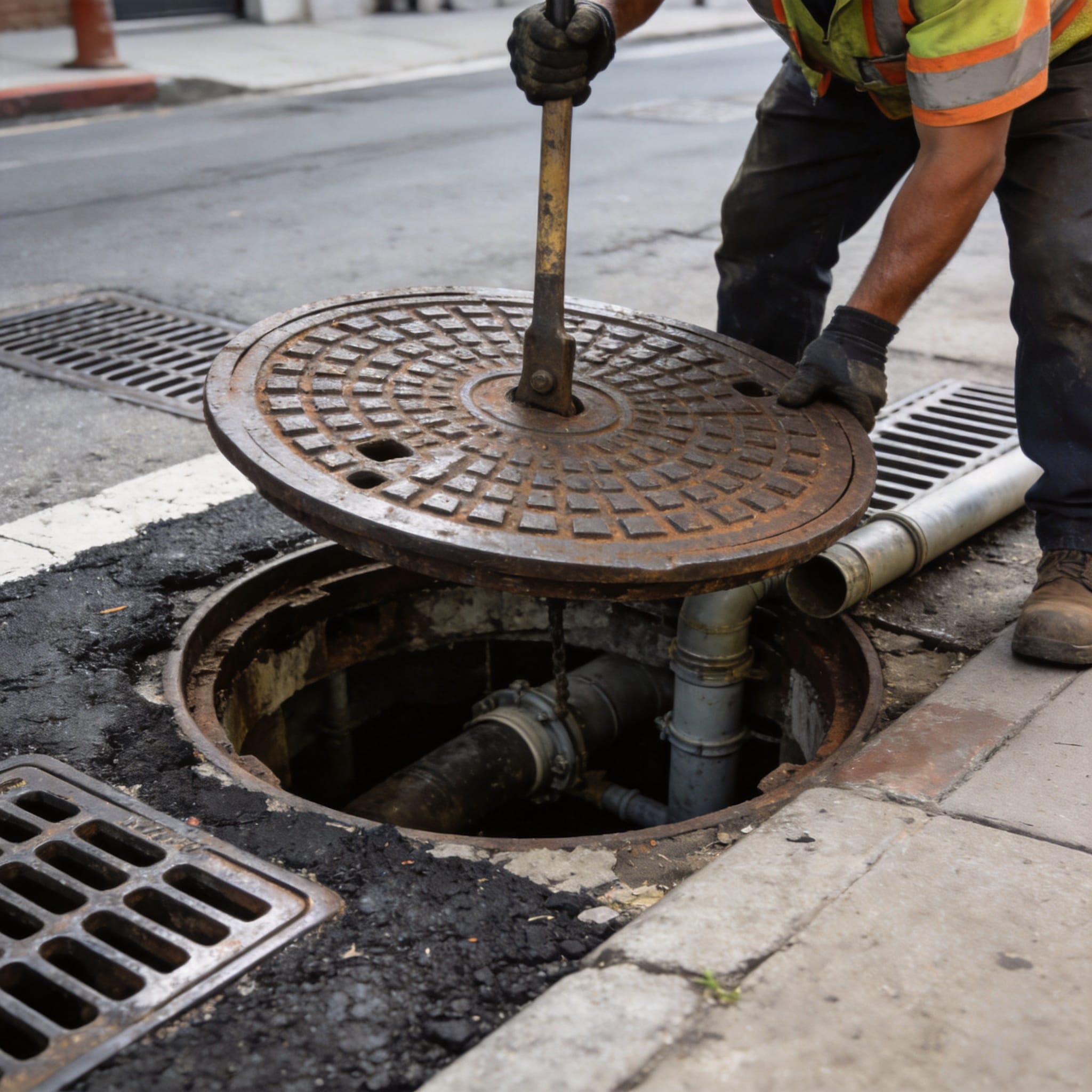 Comparison of cast iron, composite, and concrete manhole covers