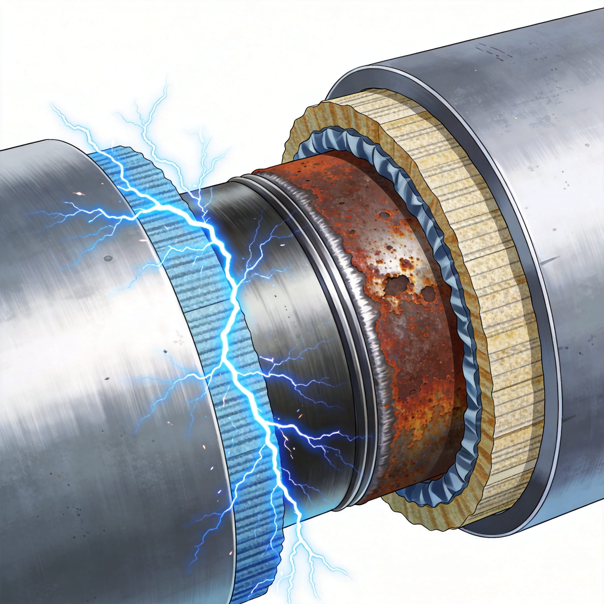 Comparison of corrosion rates between steel and composite materials