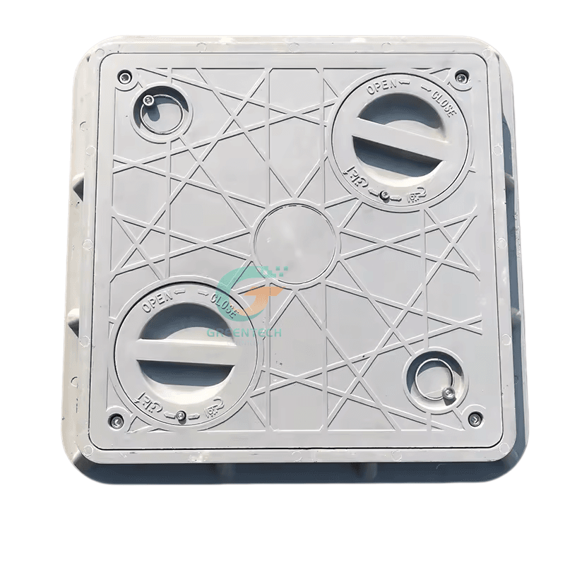 FRP Square Manhole Cover with Two Inspection Holes - Image 6
