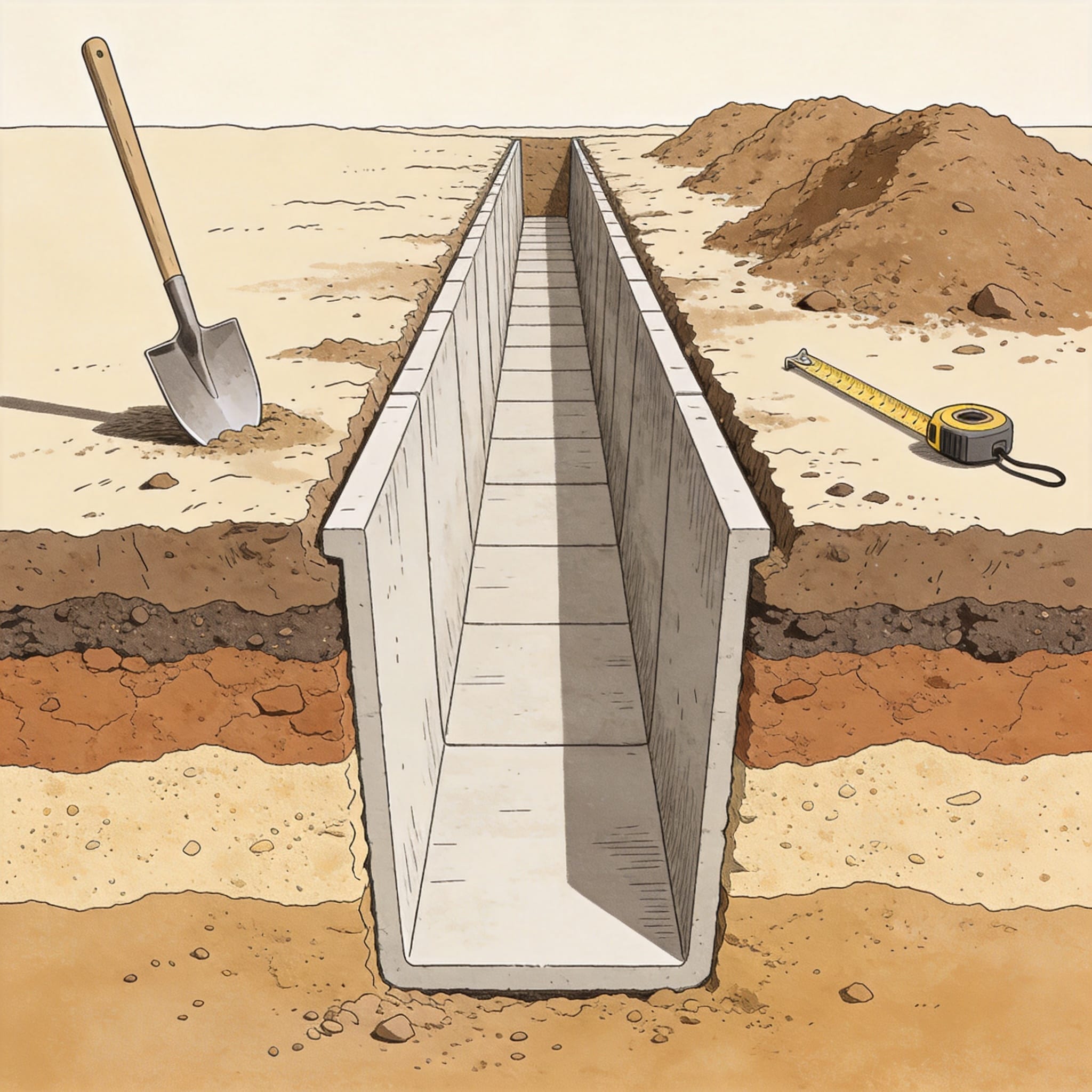 Assembling polymer concrete drainage channel modules with joint sealant