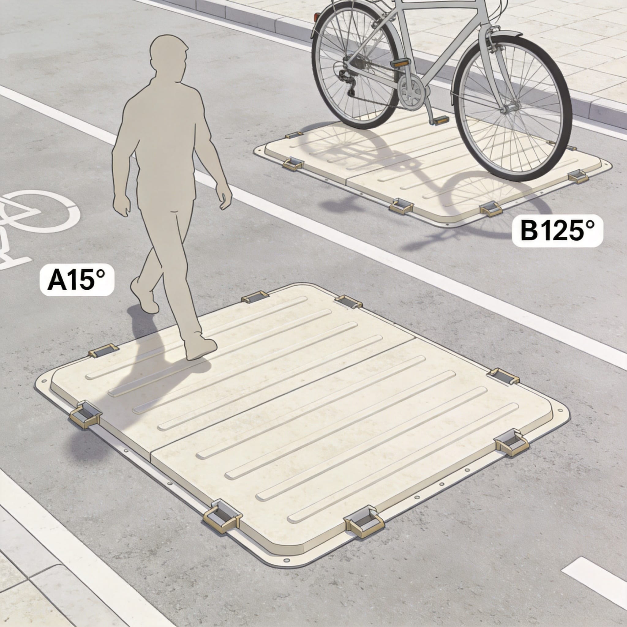 Comparison table of A15 and B125 cover thickness and material